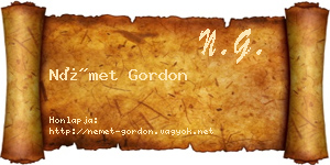 Német Gordon névjegykártya